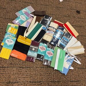 Vintage Wrights Bias Tape Seam Binding Piping Woolworth Elastic Sewing Notions
